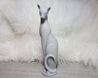 Tall Artistic Cat Shaped Candle: Custom scent and color, Soy wax, kitty.