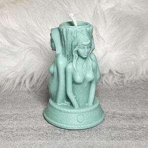 Triple Goddess Pillar Candle: custom color and scent, 100% soy wax.