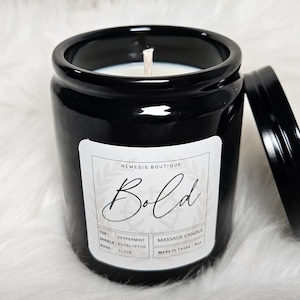 Bold Massage Candle, 8oz, wax play, peppermint.