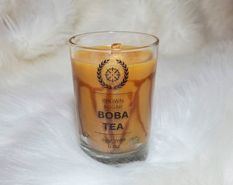 Brown Sugar Tea Boba Candle, Soy Wax, 5oz