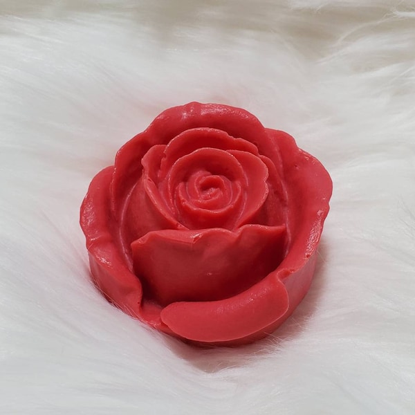Rose Flower Shaped Soap: Custom scent and color, donkey milk soap base.