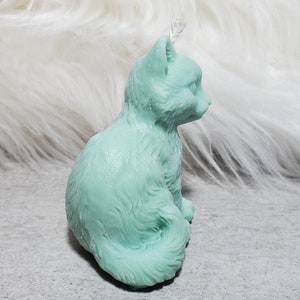 Cat candle: custom color and scent, 100% soy wax, kitty. image 5