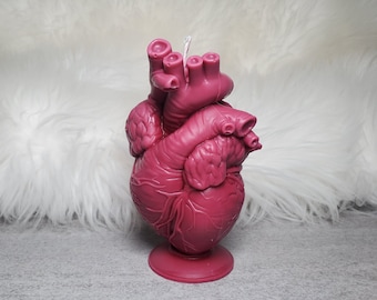 Anatomical Heart Candle: Custom Scent & Color, Soy Wax