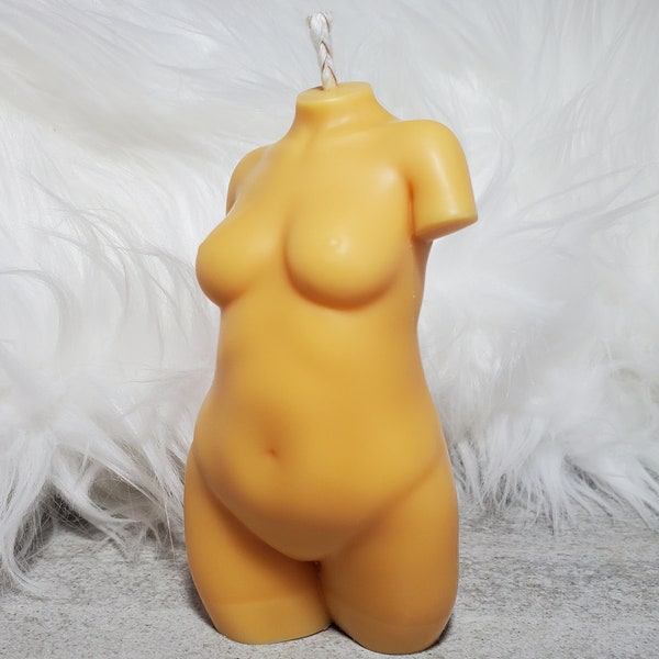 Lush Nude Woman Candle: Custom scent and color, Soy wax. Goddess, witchcraft candle.
