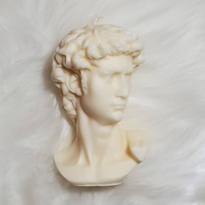 David Bust Statue Candle Large: Custom scent and color, 100% Soy wax.