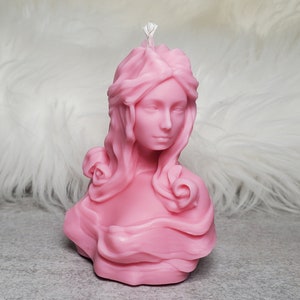 Handmade Bust Woman Candle: Custom Scented Soy Wax Goddess