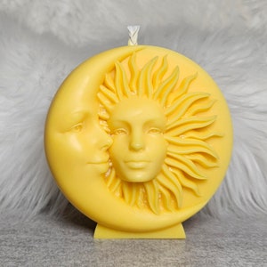 Kerze Sonne und Mond: Farbe und Duft nach Wunsch, 100% Sojawachs.