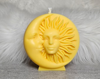 Kerze Sonne und Mond: Farbe und Duft nach Wunsch, 100% Sojawachs.