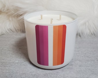 Lesbian Pride, Three Wick Soy Wax Candle, 17oz, Kies je eigen geur! LGBTQ+-kaars.