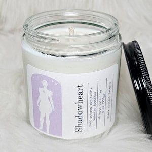 Shadowheart Candle, Black Currant Jasmine, 100% Soy Wax, 8oz, BG3 candle.