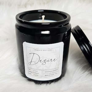 Desire Massage Candle, 8oz, wax play, currant jasmine.