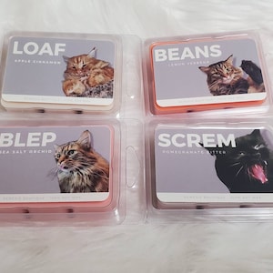 All Cats Wax Melt Gift Set,  100% Soy Blep, Screm, Beans amd Loaf.