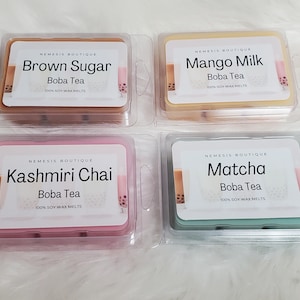 Boba Tea Wax Melt Gift Set,  100% Soy Wax Melts.