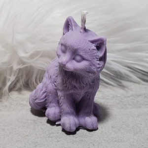 Cat candle: custom color and scent, 100% soy wax, kitty. image 3