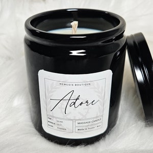 Adore Massage Candle, 8oz, wax play, lilac.