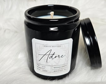 Adore massageljus, 225 g, vaxlek, lila.