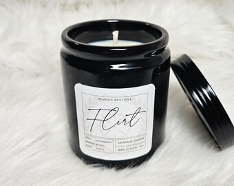 Flirt Massageljus, 225 g, vaxlek, jordgubb.