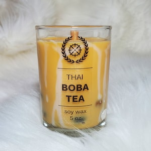 Thai Tea Boba Candle, Soy Wax, 5oz