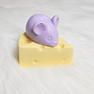 Mouse and Donkey Milk Cheese Shaped Soap: Custom scent and color.