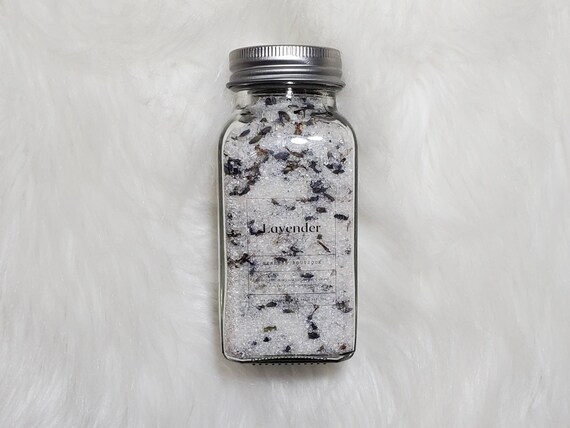 Lavender Bath Salts, Epsom & Dead Sea Salt, Calming Spa Soak (7oz)
