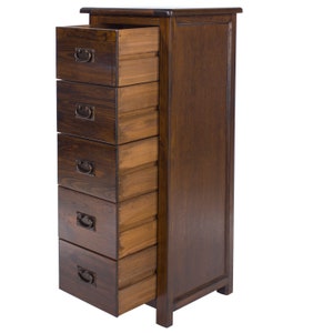 Colonial  5 Drawer Narrow Chest of Drawers.