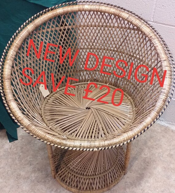Wicker Retro Style Saucer Chaircompactrobust Comfy Ideal For Etsy