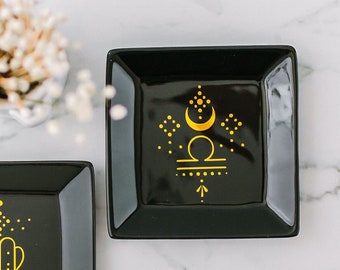 Plato personalizado para anillos del zodiaco: regalo astrológico minimalista