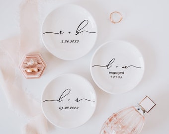 Personalized Trinket Dish, Wedding Ring Holder, Engagement Jewelry Dish, Gift for Bride, Engagement Gift, Jewelry Tray, Wedding Gift