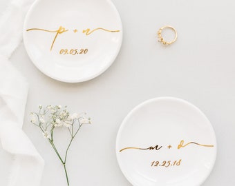 Vide-poches personnalisé, porte-alliances, porte-bijoux de fiançailles, cadeau pour la mariée, cadeau de fiançailles, plateau à bijoux, cadeau de mariage