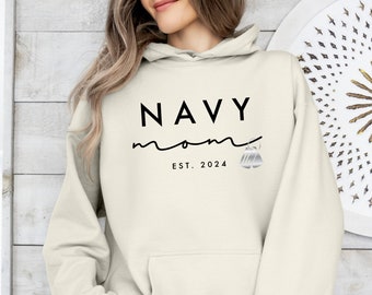 Custom Military Mom Hoodie — Personalize with Army, Navy, or Air Force — Proud Mother Gift