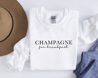 Champagne for Breakfast Sweatshirt, Mimosa Morning Day Drinking Crewneck, Girls Trip Pullover