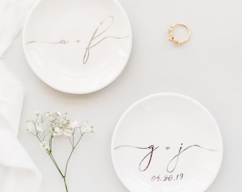 Plat de bague de fiançailles porte-bijoux plat pour bague de mariage, porte-bague de fiançailles cadeau d'anniversaire