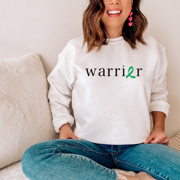 Mental Health Awareness Warrior Sweatshirt Gift for Her, Be Seen in Green Mental Health Warrior Shirt, Green Ribbon Mental Health Shirt