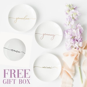 Personalized Grandma Ring Dish: Mother&#39;s Day Trinket Dish, Free Gift Box