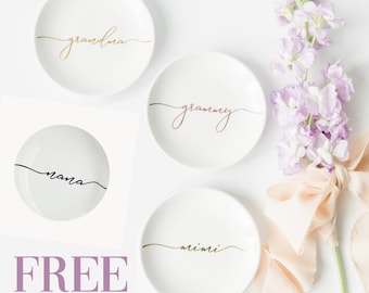 Personalized Grandma Ring Dish: Mother's Day Trinket Dish, Free Gift Box