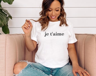 JE T'AIME SWEATSHIRT, I Love You in French Sweatshirt for Women, Valentine Sweater for Her, Fun Galentine Sweatshirt, Valentine Day Gift