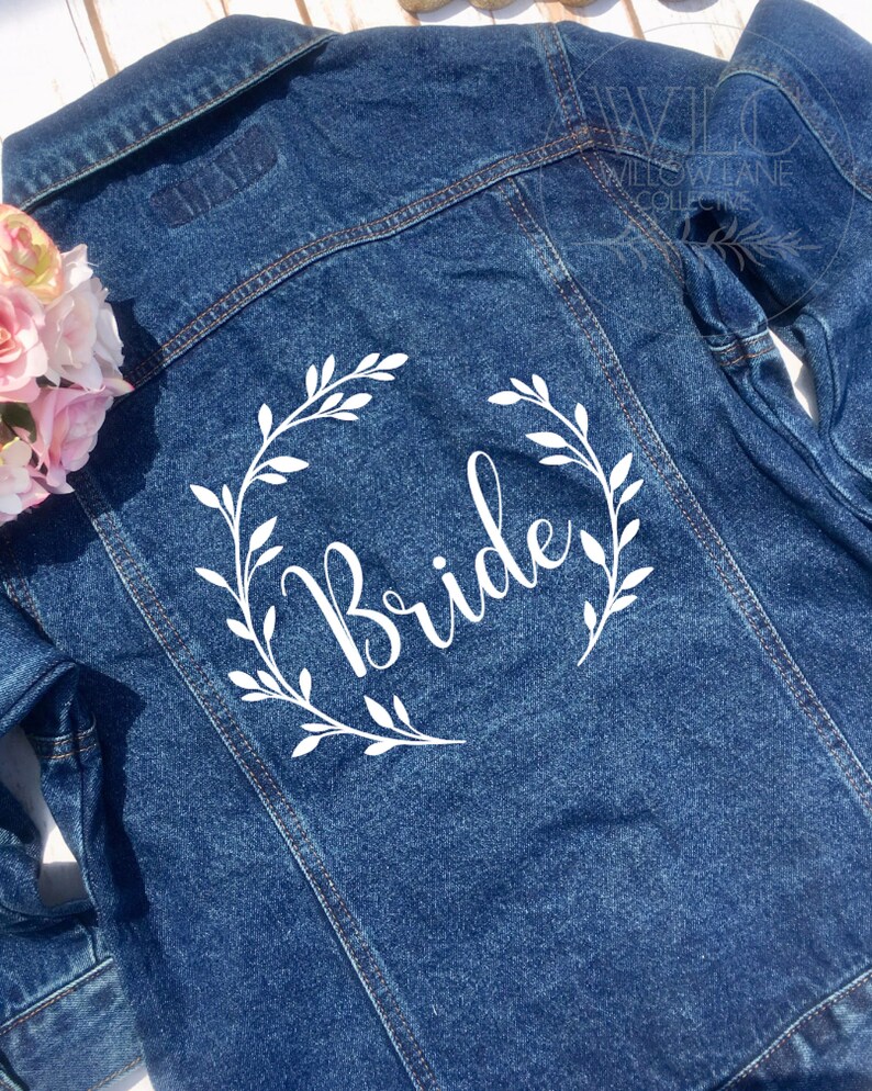 Bride Denim Jacket Personalized Custom Wedding Jean Jacket Etsy
