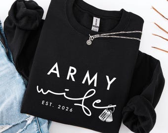 Army Wife Sweatshirt — Whiskey 6 Military Homecoming Gift — Personalized Proud Military Spouse Crewneck