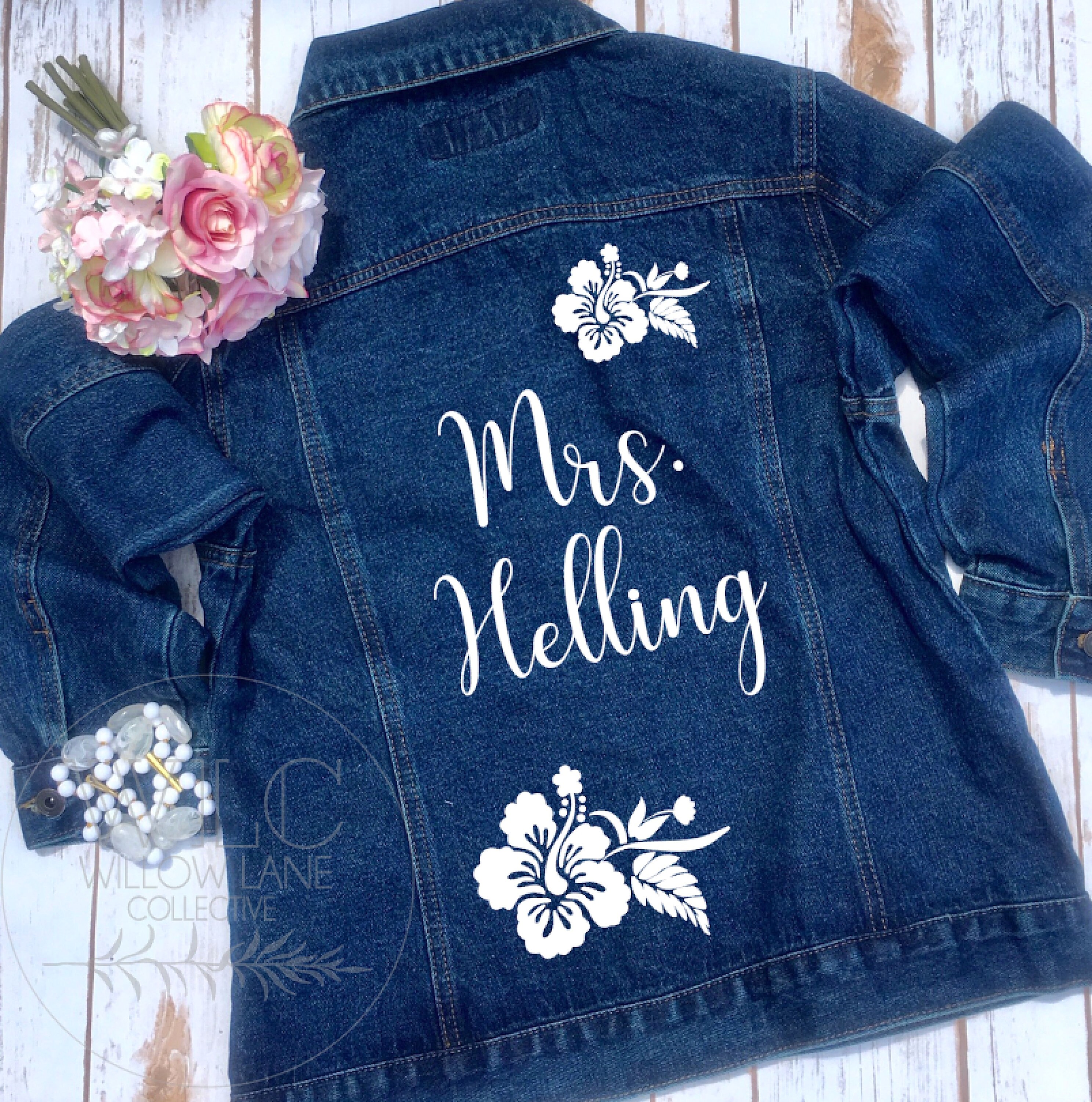Bride Denim Jacket Personalized Custom Wedding Jean Jacket Etsy
