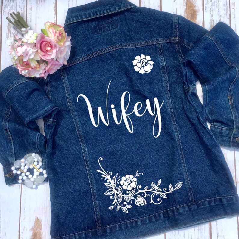 Bride Denim Jacket Personalized Custom Wedding Jean Jacket Etsy