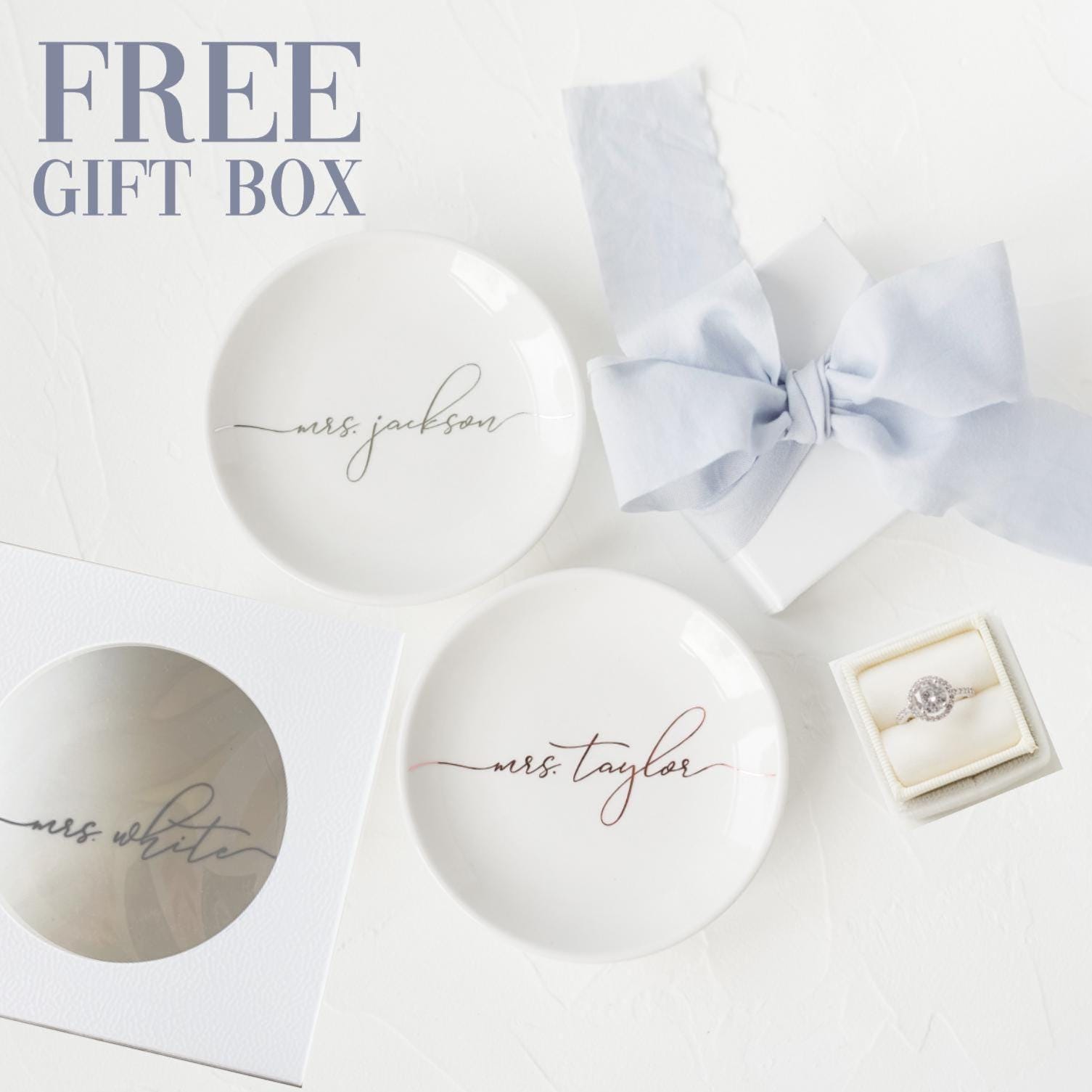 PERSONALIZED GIFT Wedding Ring Dish Engagement ring holder dish Anniversary Gift Personalized Ring Dish for Bride Wedding Gift