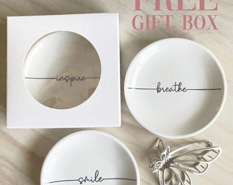 Affirmation Ring Dish: Custom Mantra Jewelry Dish, Motivational Gift