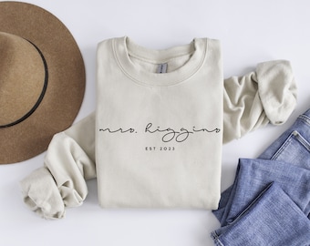 Personalized Mrs. Sweatshirt: Bridal Shower Gift