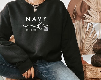 Personalized Navy Wife Sweatshirt: Military Wifey Sweater