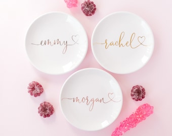 Personalized China Trinket Dish: Bridesmaid, Sweet 16 Gift