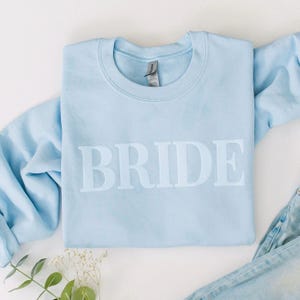Puff Bride Sweatshirt Gift for Her, Something Blue Gift Mrs Sweatshirt, New Mrs Sweater, Bride To Be Gift, Bridal Shower Gift Bridal Sweater