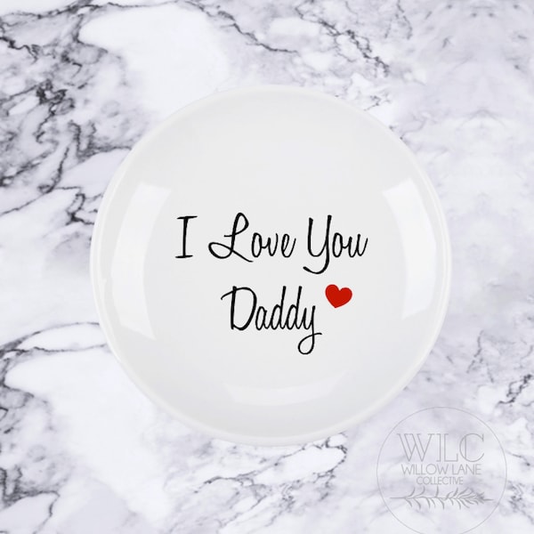 Father's Day Gift Personalized Gift for Dad, Daddy Pocket Change Holder, Dad Gift from Kids, Ring Holder for Dad, Jewelry Dish for Dad