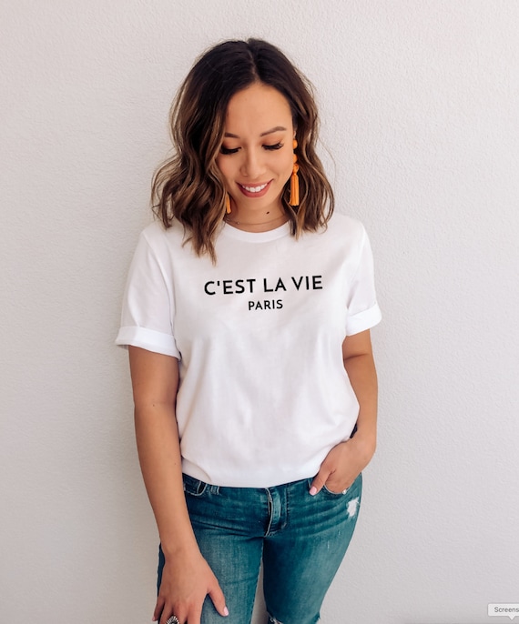 Womens Paris Shirt Women Cest La Vie Classic Elegant Womens Paris Shirt Women Cest La Vie Classic Elegant