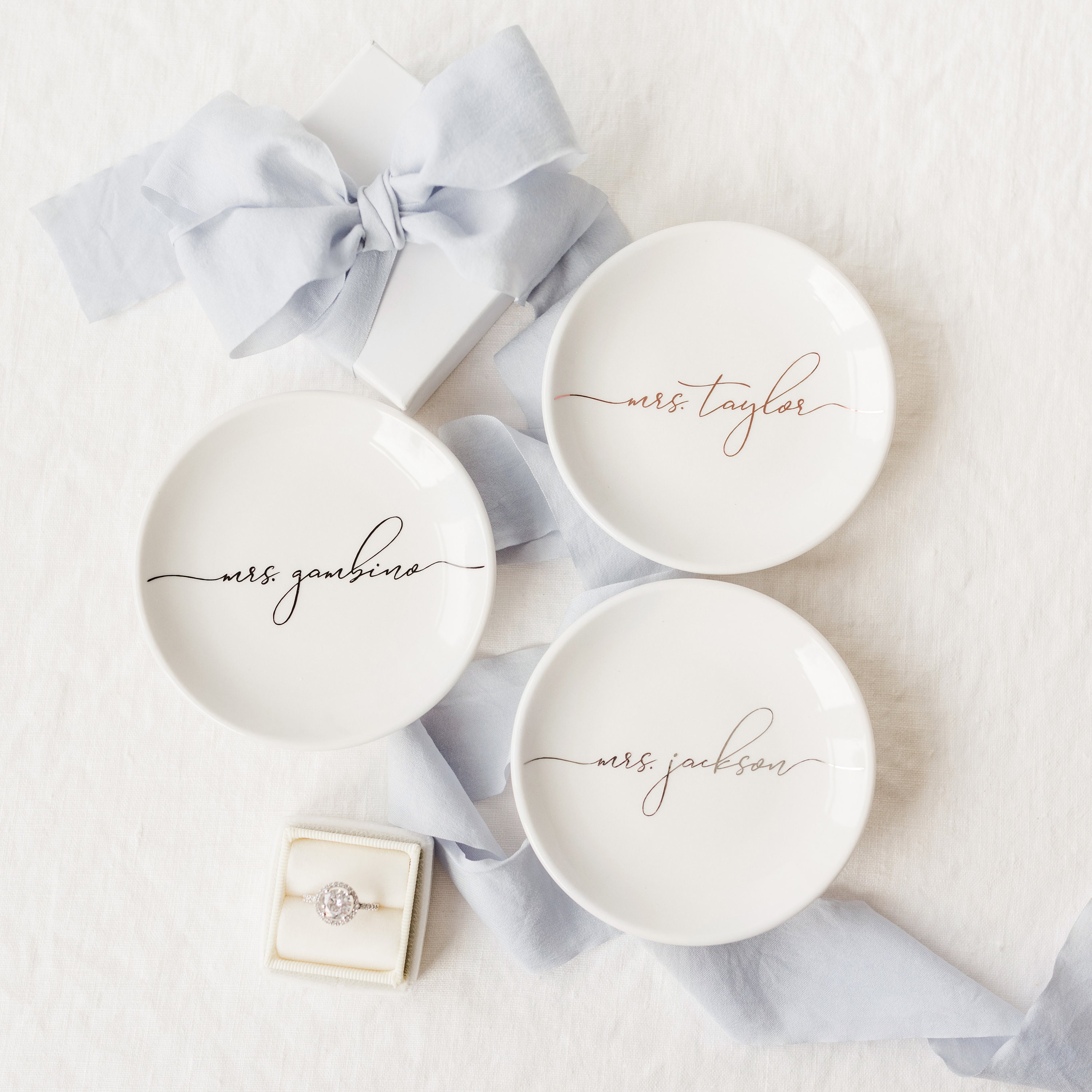 PERSONALIZED JEWELRY DISH Wedding Ring Holder Mrs. Etsy