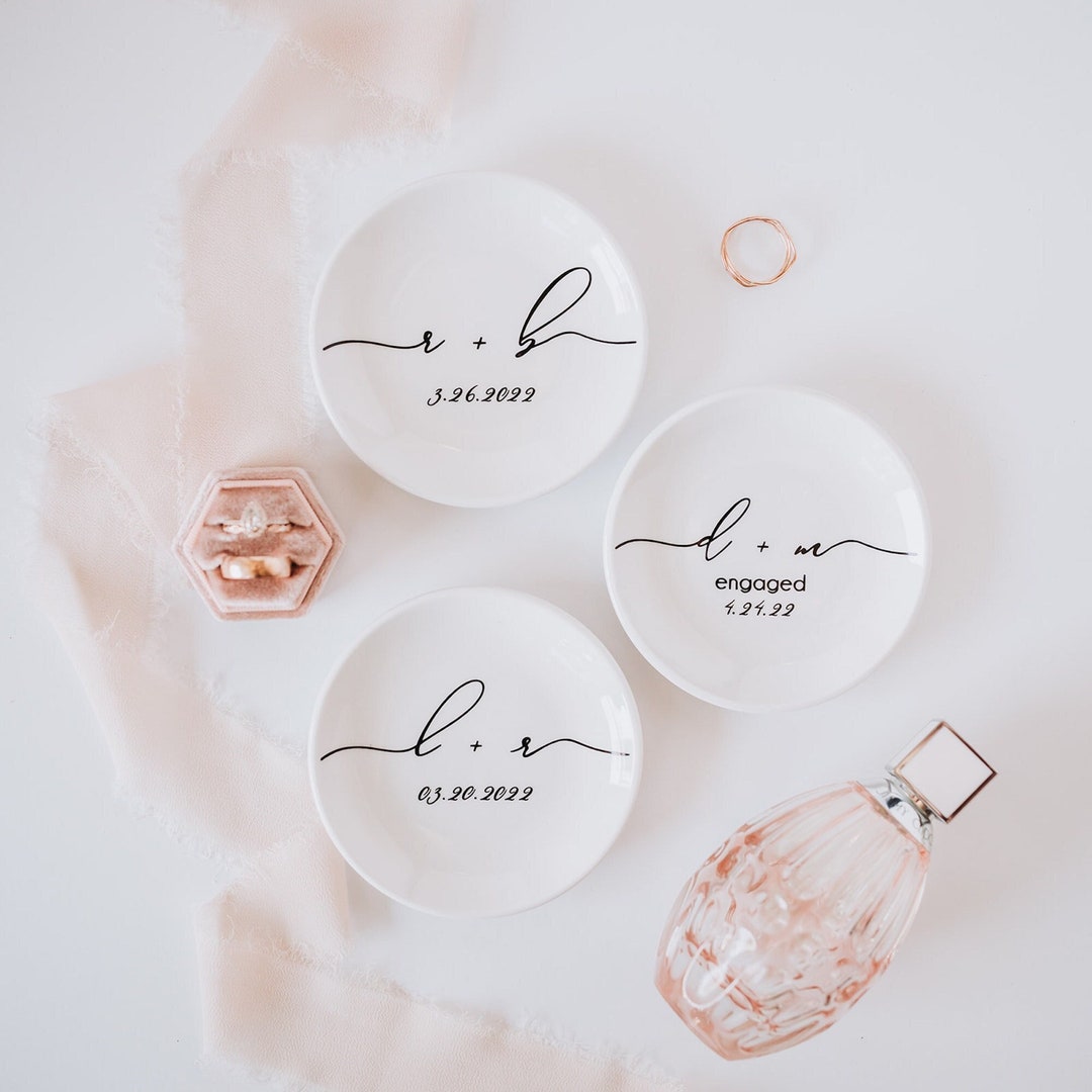 Personalized Wedding Ring Dish: Custom Engagement Jewelry Tray - Etsy